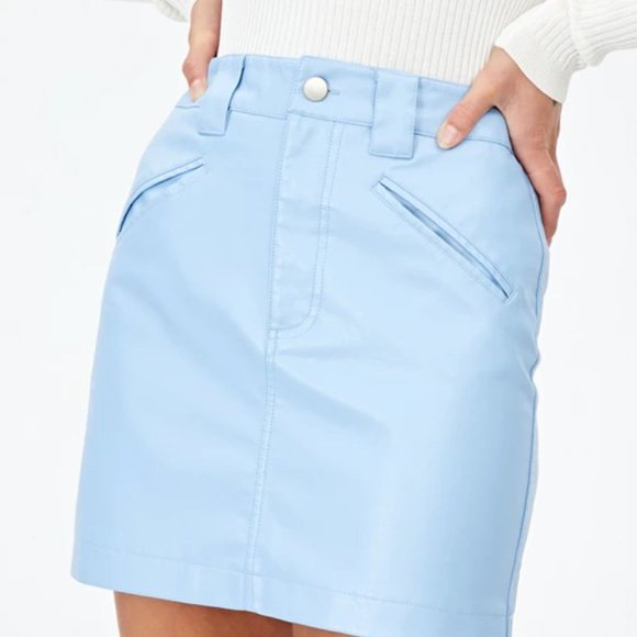 Glassons Dresses & Skirts - Glassons light blue leather mini skirt